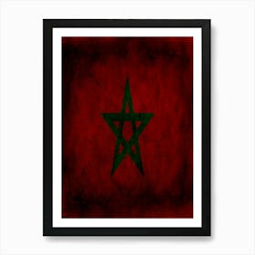 Morocco Flag Texture Art Print