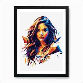 Karol G 03 Portrait Music Icon Style WPAP Pop Art Art Print