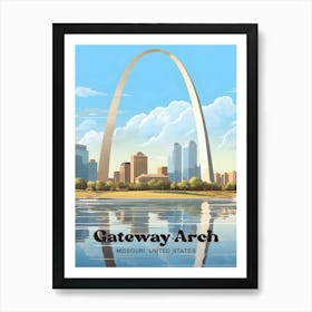 Gateway Arch Missouri Monument Modern Travel Art Art Print