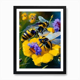 Pollination Bees 2 Painting Art Print