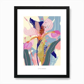 Colourful Flower Illustration Poster Cyclamen 3 Art Print