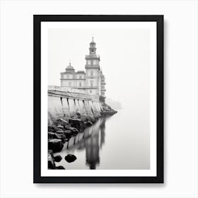 Camogli, Italy, Black And White Photography 2 Art Print