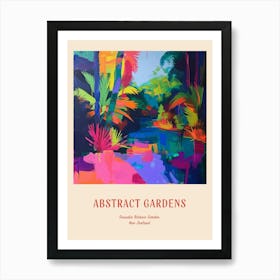 Colourful Gardens Dunedin Botanic Garden New Zealand 2 Red Poster Art Print