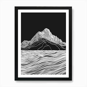 Ben Vorlich Loch Lomond Mountain Line Drawing 7 Art Print