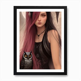 Beautiful Githic Girl Art Print