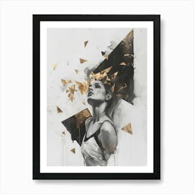 Gold And Black 60 Art Print