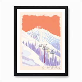 Poster Of Snowbird Ski Resort   Utah, Usa, Ski Resort Pastel Colours Illustration 1 Art Print