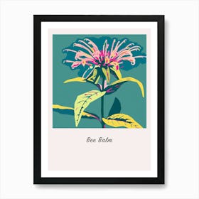 Bee Balm 2 Square Flower Illustration Poster Art Print