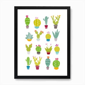 Cacti Collection Art Print