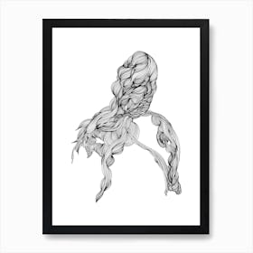 Portrait Linear Drawing Art Print