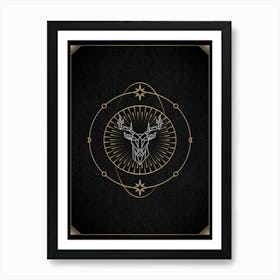 Deer Head — 🃏 Tarot Card deck, Tarot geometric Art Print