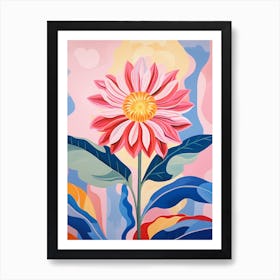 Gaillardia 1 Hilma Af Klint Inspired Pastel Flower Painting Art Print