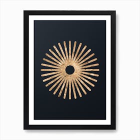 Abstract Geometric Gold Glyph on Dark Teal n.0322 Art Print