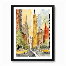 New York City watercolor Art Print