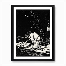 Man Rafting In A River Art Print