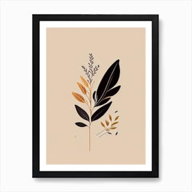 Licorice Root Spices And Herbs Retro Minimal 3 Art Print