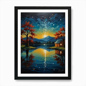 Cabin By The Lake 4 Art Print