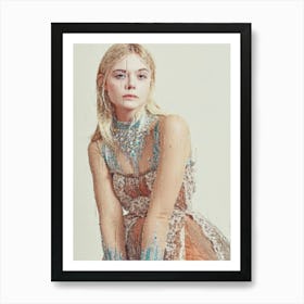 Elle Fanning Painted Art Print