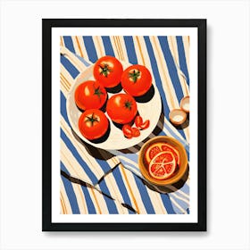 Tomatoes Fruit Summer Illustration 3 Art Print