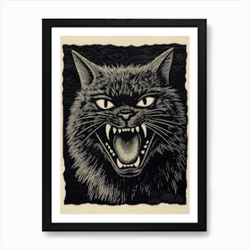 Screaming Cat 3 Art Print
