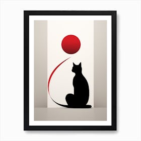 Cat Minimalist Abstract 1 Art Print