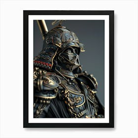 Darth Vader As A Vintagepunk Samurai 12 Art Print