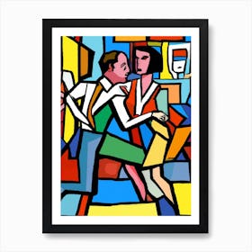 Dancing Couple Colourful Art Print