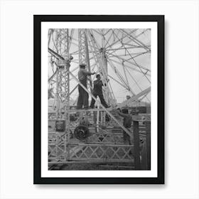 Setting Up Ferris Wheel At State Fair, Donaldsonville, Louisiana By Russell Lee Art Print