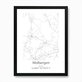 Molbergen,Germany Minimalist Map Art Print