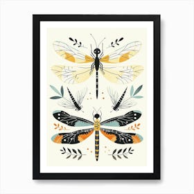 Colourful Insect Illustration Dragonfly 6 Poster