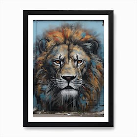 Lion Art Painting Street Art Style 2 Art Print