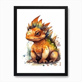 Protoceratops Cute Dinosaur Watercolour 2 Poster