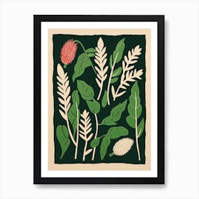 Ferns And Flowers Art Print