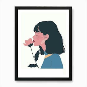 Girl With Flower 3 Art Print