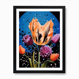 Surreal Florals Tulip 3 Flower Painting Art Print