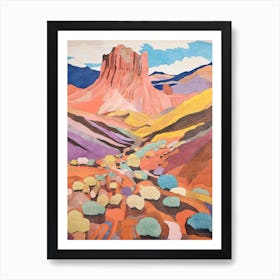 Mount Teide Spain 2 Colourful Mountain Illustration Art Print