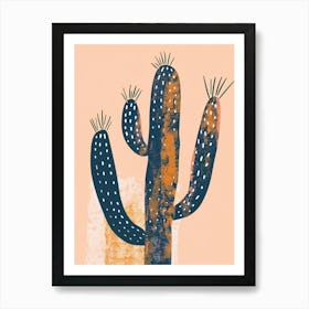 Mammillaria Cactus Minimalist Abstract Illustration 4 Art Print