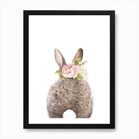 Peekaboo Floral Bunny Tail Art Print