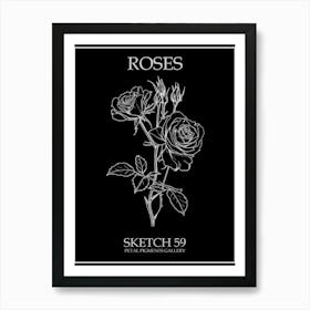 Roses Sketch 59 Poster Inverted Art Print