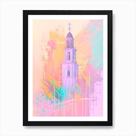 Saint Martin Watercolour Pastel Tropical Destination Art Print