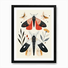 Colourful Insect Illustration Moth 33 Art Print