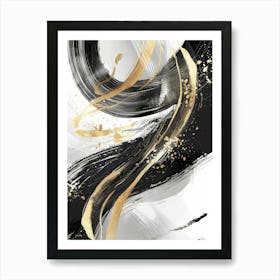 Abstract Black And Gold Canvas Print 9 Art Print