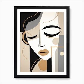 Abstract Woman'S Face 3 Art Print