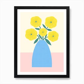Yellow Flowers In A Vase Art Print