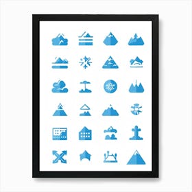 Aesthetic Vector Icons Categorized Into Severally Distinct Weather And Travel Symbols Dominating T (1) Art Print