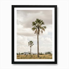 Palm Trees In A Landscape Of A National Park In The Northern Part Of Uganda In East Africa Art Print