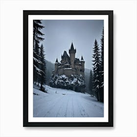 Castle In The Woods The Veil of the Haunted Castle Art Print