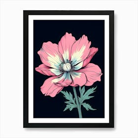 Pink Anemone Flower 3 Art Print