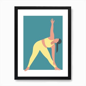 Yoga Pose in green Art Print