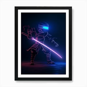 Neon Ninja Art Print